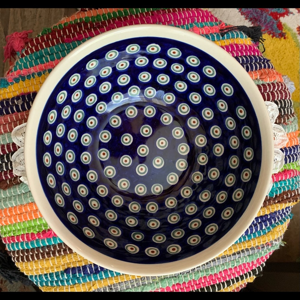 Polish pottery serving bowl